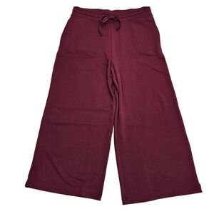 Lou & Grey Signature Soft Wide Leg Pants Burgundy Drawstring Lounge Large NEW